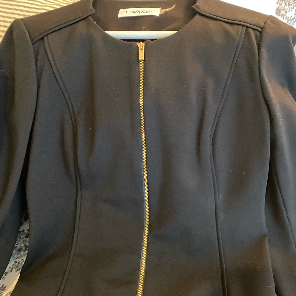 Calvin Klein Black Blazer with Gold Zipper
